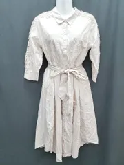 JILLSTUART White》□ アップリケレースドレス襟付きワンピース