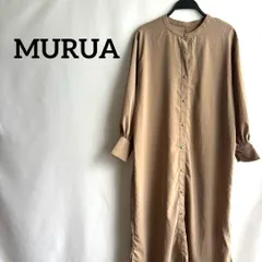 MURUA茶色ブラウン長袖ロングワンピース無地シンプルカジュアル上品フリー