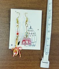 ハンドメイド　ピアス　ゼリー　スプーン　いちご