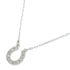 SWAROVSKI スワロフスキー ホースシュー/馬蹄モチーフ・ラインストーン ネックレス/合金/メッキ-2.8g/シルバー/プレゼント【♀】【S】【レディース】★■557188【中古】