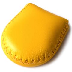 新品 [東京下町工房] 本革コインケース 小銭入れ 完全手作り 手縫い仕上げ コンパクト 使いやすさ (イエロー Small)