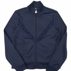 トリーバーチ TORY BURCH TORY SPORT RUFFLE WINDBREAKER トラックジャケット ジャージ ブルゾン ウェア 切替 フリル M 紺 ネイビー 0522のサムネイル