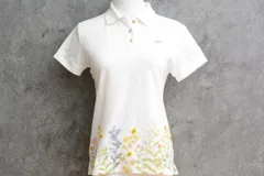 【人気ブランド】マスターバニーエディション MBE レディース 半袖ポロシャツ 花柄 ホワイト サイズ1 ゴルフウェア 159-8160202