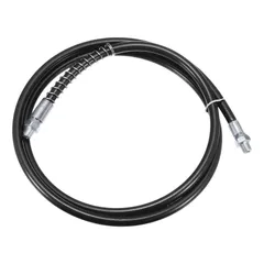 uxcell グリスガ ンホース 10000PSI バネフレックス 高圧クイックリリースグリ ースの交換 カプラ付き 3 mm N PT ネジ グリ ースガ ン用 黒 150 cm