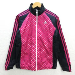 W★ アディダス/adidas CLIMAPROOF ドット柄 ウォームアップジャケットJKT【M】ピンク混LADIES/99【中古】