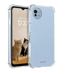 【新着商品】ケース SH-52E wish4 専用カバー 耐衝撃 四角エアクッション 全面保護 薄型TPU 軽量 Aquos 擦り傷防止 レンズ保護 滑り止め ストラップホール付き スリムフィット 透明 シンプル VENINGO 耐熱性 スマホケース シャープのサムネイル