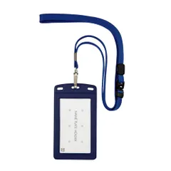 オープン工業 吊り下げ名札 レザー調 タテ名刺サイズ 青 NL-20P-BU 1枚 （1点）