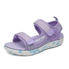 【19cm】キッズ サンダル パープル　子供靴 サンダル　スポーツサンダル　夏①