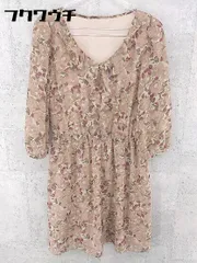 ◇ PROPORTION BODY DRESSING プロポーションボディドレッシング 総柄 長袖 膝丈 ワンピース サイズ2 ベージュ系 レディース 【中古】 【1002800647200】