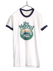 【お得なクーポン配布中!】 70s 80s USA製 企業 イラスト プリント リンガー Tシャツ メンズ レディース S / 70年代 80年代 ヴィンテージ 当時物 シングルステッチ 白