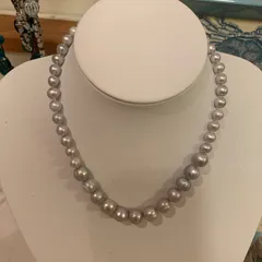訳あり　淡水パール　ネックレス　シルバーカラー