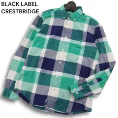 BLACK LABEL CRESTBRIDGE ブラックレーベル クレストブリッジ ロゴ刺繍★ 長袖 ボタンダウン チェック シャツ Sz.2 メンズ
