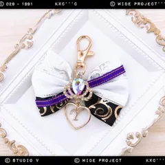 推し活❤︎ 衣装風♪ メンカラリボンチャーム 紫 ★ハンドメイド