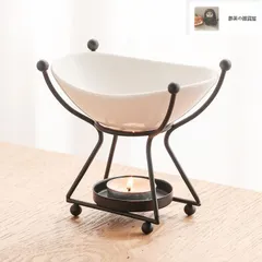2点セット 新型 アロマポット 陶器 アロマ炉 アロマキャンドルホルダー キャンドルバーナー アロマバーナー アロマディフューザー 木製