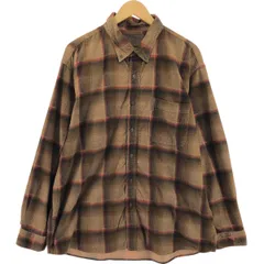 古着 CLEARWATER チェック柄 オンブレチェック 長袖 ボタンダウン コーデュロイシャツ メンズXL相当/eaa492308