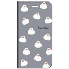 iPhone15 他 手帳型 ケース 白文鳥 いっぱい お餅グレー ★ iPhone SE 8 13 12 他 iPhone各機種対応可能 スマホケース ★ 5r
