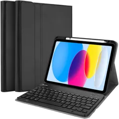 【人気商品】10.9インチ 10.9インチ 10世代 10世代 2022 2022 対応端末：iPad 取り外し可能なワイヤレスキーボード付き 磁気機能 スマートカバー ブラック 軽量 スリムシェル ProCase キーボードケース iPad