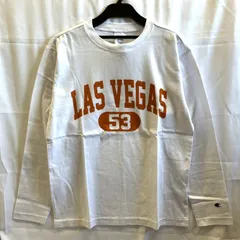 【新品】Champion　メンズ　カレッジロゴ　ロングスリーブ　Tシャツ　C3-Y426　ホワイト×オレンジ　M