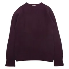 INVERALLAN インバーアラン スコットランド製 ウール クルーネック ニット セーター ワインレッド系 36【中古】のサムネイル