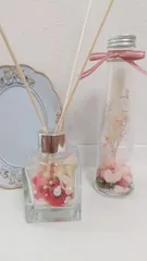 【選べる香り】ディフューザー & ハーバリウム セット【ピンク】