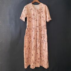 R&D.M.Co- ジャガードワイルドベリーハーフスリーブドレス サーモン