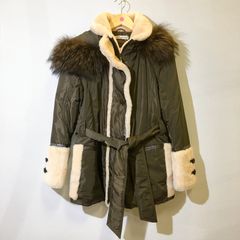 美品】adagietto 中綿ジャケット 襟袖ファー レディース M〜Lサイズ