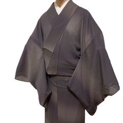 R-1296　着物　単衣　夏物　小紋　裄67センチ　身丈147センチ　レディース　透け感あり