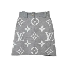 LOUIS VUITTON シルク混 ジャイアント モノグラム スカート 