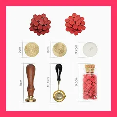 Stampilife シーリング スタンプ シーリングワックス セット 猫 星 猫と花 2種類30mm 真鍮ヘッド 木製ハンドル 蝋封 2色 招待状 結婚式 ギフトボックス DIY用…