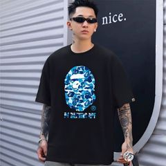 新品A BATHING APE レタープリント半袖Tシャツ 男女兼用