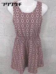 ◇ NATURAL BEAUTY BASIC 花柄 フラワー ノースリーブ 膝丈 ワンピース サイズS ピンク レディース  【1002800469741】