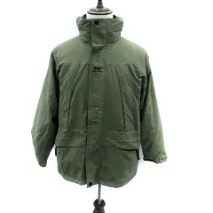 ヘリーハンセン HELLY HANSEN 中綿ジャケット スタンドカラー ミドル丈 ライナー付き S カーキ /HO10のサムネイル