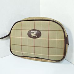 バーバリー BURBERRY ノバチェック キャンバス レザー コスメ バニティ 化粧ポーチ ブラウン 7170833e20250110