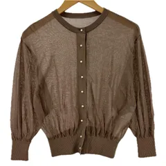 KUMIKYOKU 組曲 七分袖 シアーカーディガン size2/ライトモカ系