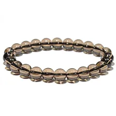  〔K1838〕約8mm  スモーキーガラス ブレスレット ガラスビーズ スモーキークリスタルガラス