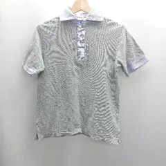 ◇ ⊂ BEAMS ビームス 半袖 ポロシャツ サイズS グレー ライトブルー レディース E  【1503060017319】