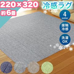 ラグ カーペット 接触冷感 洗える 220×320 約 6帖 6畳 大きい ひんやり 冷感 キルト ラグマット エコ シンプル 長方形 さらっと冷感 カジュアル 無垢調 ウォッシャブル 子供部屋