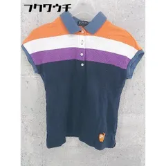 ◇ ◎ PEARLY GATES パーリーゲイツ 半袖 ポロシャツ サイズ0 ネイビー マルチ レディース 【中古】 【1002802087608】