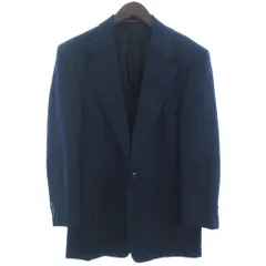 ジャンニヴェルサーチ ヴェルサーチェ GIANNI VERSACE テーラードジャケット ブレザー シングル 1B ウール シルク混 ネイビー系 48 L位のサムネイル