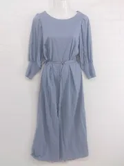 ◇ ◎ w closet ダブルクローゼット プリーツ 切替 長袖 膝下丈 ワンピース サイズF ブルー レディース P  【中古】 【1209060005089】のサムネイル