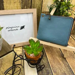 【姫路レザー】カード・小銭入れ　ブルー　小物入れ　革　本革　カスタマイズOK商品