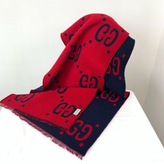 GUCCI（グッチ）GGジャガード ウールシルク スカーフ ストール 衣料品 シルク ウール メンズ/レディース【中古】
