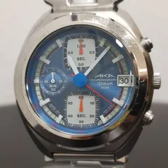 SEIKO ALBA AKA V657-6030 アルバ 電池交換済/稼働品 青文字盤 クロノグラフ メンズ