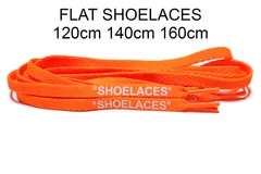 シューレース Orange×white 平紐 靴紐 SHOELACES
