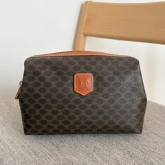 ⭐極美品⭐CELINE　黒マカダム　ポーチ　トリンオフ　レザー　化粧ポーチ CELINE - CELINE セリーヌ PVC マカダム 総柄 コスメポーチ