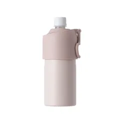 【新着商品】アトラス ペットボトルホルダー 水筒 保冷 ペットボトルクーラー 500ml 650ml 真空断熱 ピンクベージュ 折りたたみ ハンドル 取っ手付き ボトルインボトル ABIB-EPB 1
