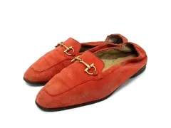 GUCCI オールドグッチ ヴィンテージ ホースビット スエード ローファー 表記サイズ 36 1/2 (約23.5cm)靴 シューズ オレンジ系 DJ0792