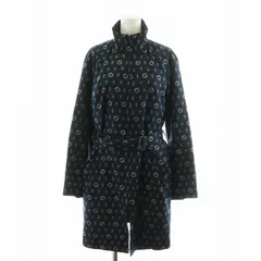 ハンティングワールド HUNTING WORLD コート ロング丈 総柄 ベルト付き 40 S 紺 ネイビー /AN35のサムネイル