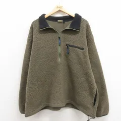 XL/古着 エルエルビーン LLBEAN 長袖 ハーフジップ フリース ジャケット メンズ 90s 大きいサイズ 緑 グリーン 25sep04 中古 アウター