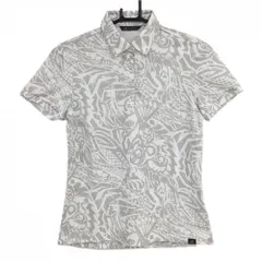 ★値下げ★【美品】アディダス 半袖ポロシャツ 白×グレー 総柄 ADICROSS レディース M ゴルフウェア adidas